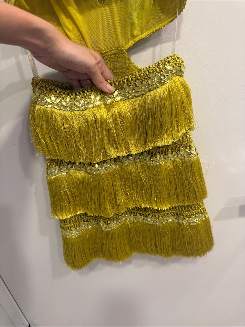PatBO Yellow Fringe Crochet Camisole - Picture 6 of 7
